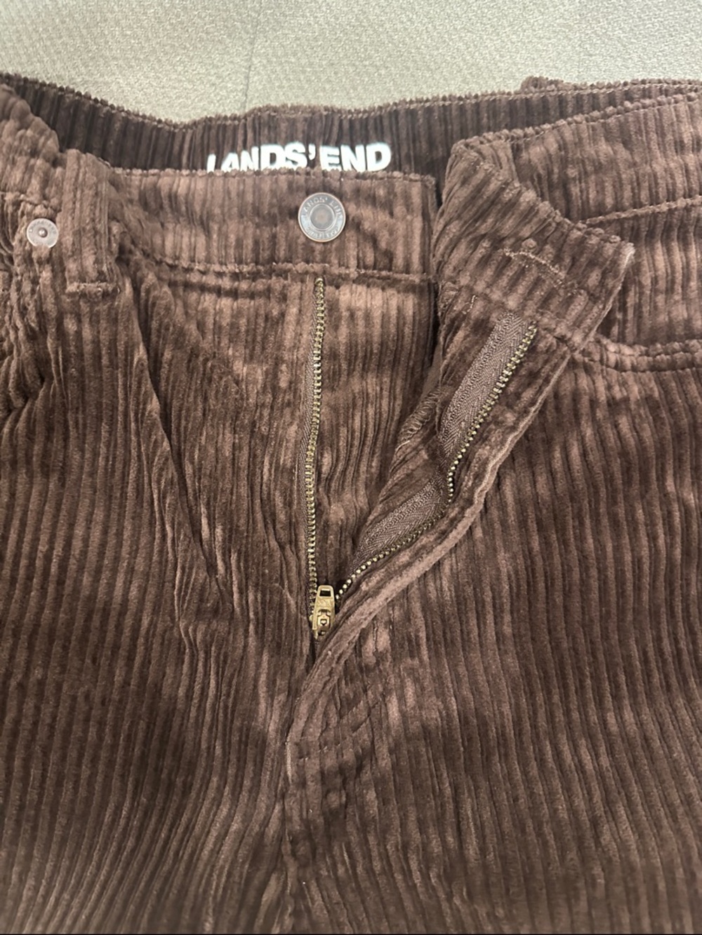 Lands' End Chocolate Brown Corduroy Trousers